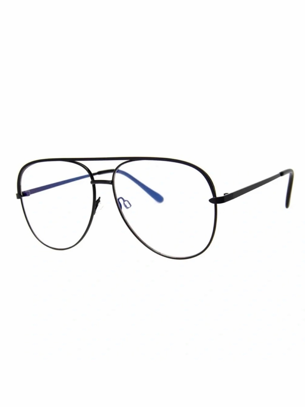 ASOS AJ Morgan black blue aviator style teardrop eye glasses